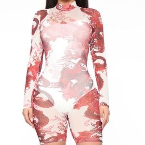 Fashion Nova Mesh Romper